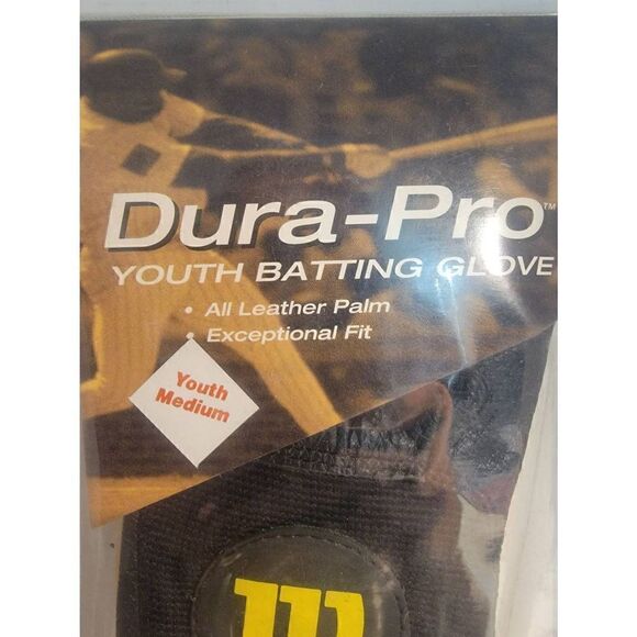 Wilson Dura Pro Youth All Leather Baseball & Football Batting Glove Medium - Picture 2 of 4